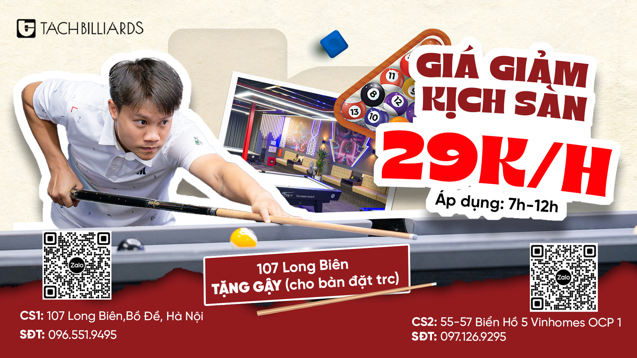 Ưu đãi Billiards cực hời chỉ 29K/h, săn ngay deal hot!